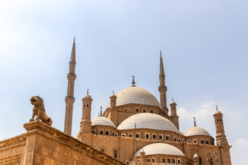 Fototapeta na wymiar The Great Mosque of Muhammad Ali Pasha or Alabaster Mosque. Mosque located in the Citadel of Cairo in Egypt and commissioned by Muhammad Ali Pasha