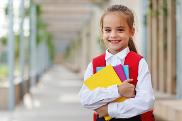 child girl schoolgirl elementary school student