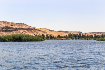 The Nile river. View of Aswan, Egypt.