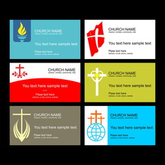 A set of business cards of the church, a ministry or mission, a club or camp, using a creative logo.