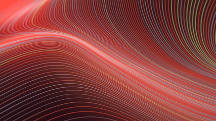 Digital red colored lines abstract background. 3d rendering