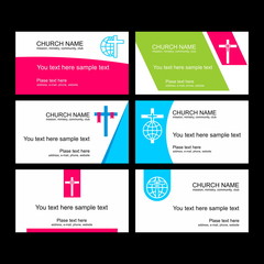 A set of business cards of the church, a ministry or mission, a club or camp, using a creative logo.
