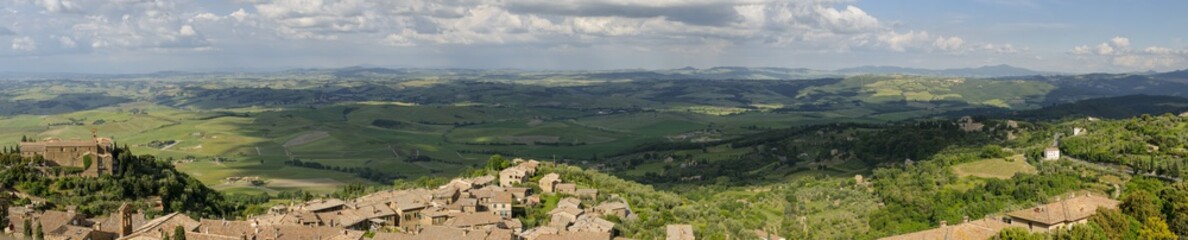 Fototapeta na wymiar Panorama of Montalcino and Tuscany landscape, Italy, Europe