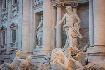 Fototapeta na wymiar Statues of Trevi Fountain, Rome, Italy 