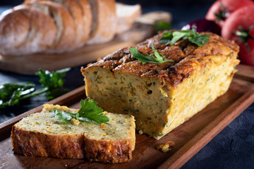 Vegetarian courgette pate on natural background - 217791120