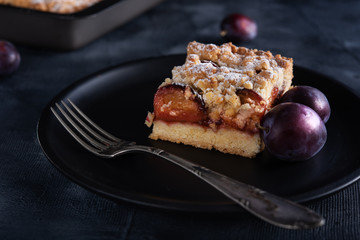 Delicious plum crumble cake