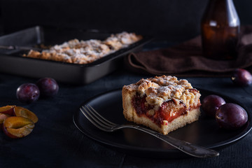 Delicious plum crumble cake