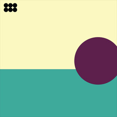 Colored background with minimal design and geometric forms. Abstract geometric vector objects. Minimalistic style cover for web, print, brochure, branding, poster and presentations.