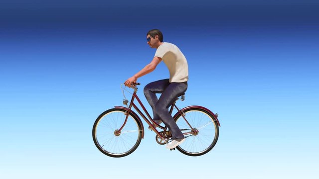 a man on a Bicycle 3D render