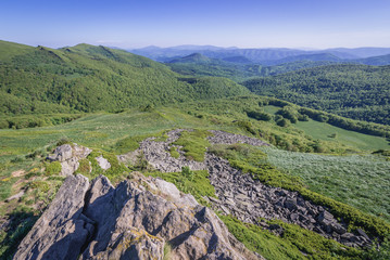Fototapeta premium Bieszczady National Park in Subcarpathian Voivodeship of Poland, view near Tarnica Mountain