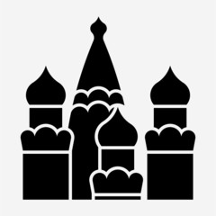 Glyph Saint Basil's Cathedral in Moscow Russia pixel perfect vector icon