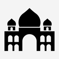 Glyph Taj Mahal mausoleum pixel perfect vector icon
