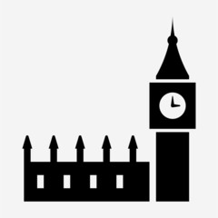 Glyph London England Big Ben pixel perfect vector icon