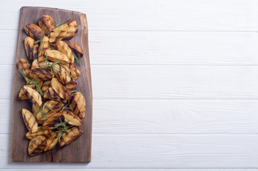 Homemade grilled potatoes with rosemary