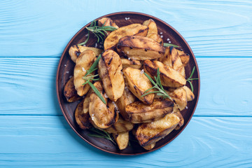 Homemade grilled potatoes with rosemary
