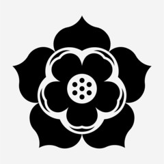 glyph Lotus flower pixel perfect vector icon