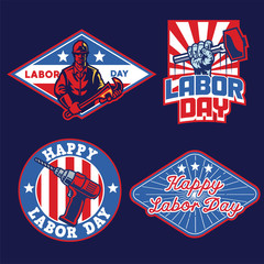 set of badge labor day design