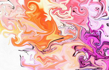 Obraz na płótnie Canvas Abstract background in impressionism style. Marble art in liquid painting. Modern fluid artwork. Creative texture. Swirl pattern with marbled elements. Vortex bright design. Fantasy style effect. 