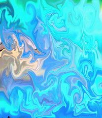 Abstract background in impressionism style. Marble art in liquid painting. Modern fluid artwork. Creative texture. Swirl pattern with marbled elements. Vortex bright design. Fantasy style effect. 