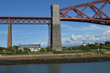 The Forth Rail Bridge over the Firth of Forth connecting Edinburgh to Fife, photogrpahed from North Queensferry, Fife