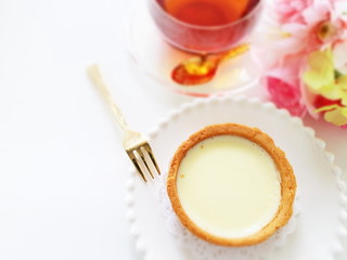 Homemade cheese tart for gourmet dessert image
