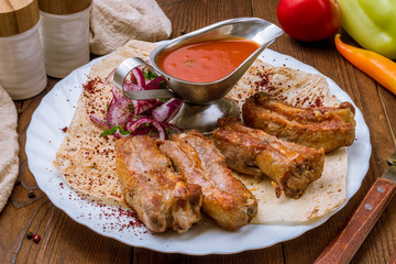 skewers of pork ribs