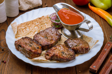 Kebab of veal