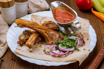 kebab from a rack of lamb