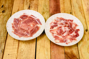 Serrano ham dish just cut to be more tasty and healthy.