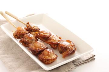 Japanese food, grilled  soy sauce and scallop 