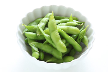 Japanese food, boiled soy bean for summer food image