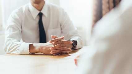 Businessman working together at meeting room. Vintage tone.