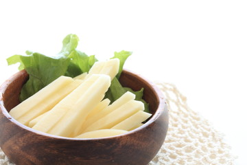 Prepared potato for French fried cooking image