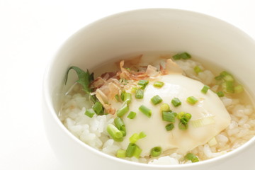 Tofu on soup rice