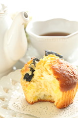 Homemade pumpkin muffin for autumn food image