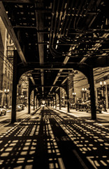 Chicago, architecture, building, old, tunnel, city, light, interior, street, station, train, industrial, railway, corridor, bridge, night, urban, dark, hall, empty, road, roof, travel, rail, transport