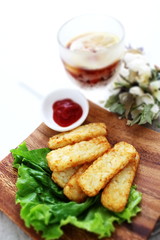 Hash brown potato on lettuce for snack food image