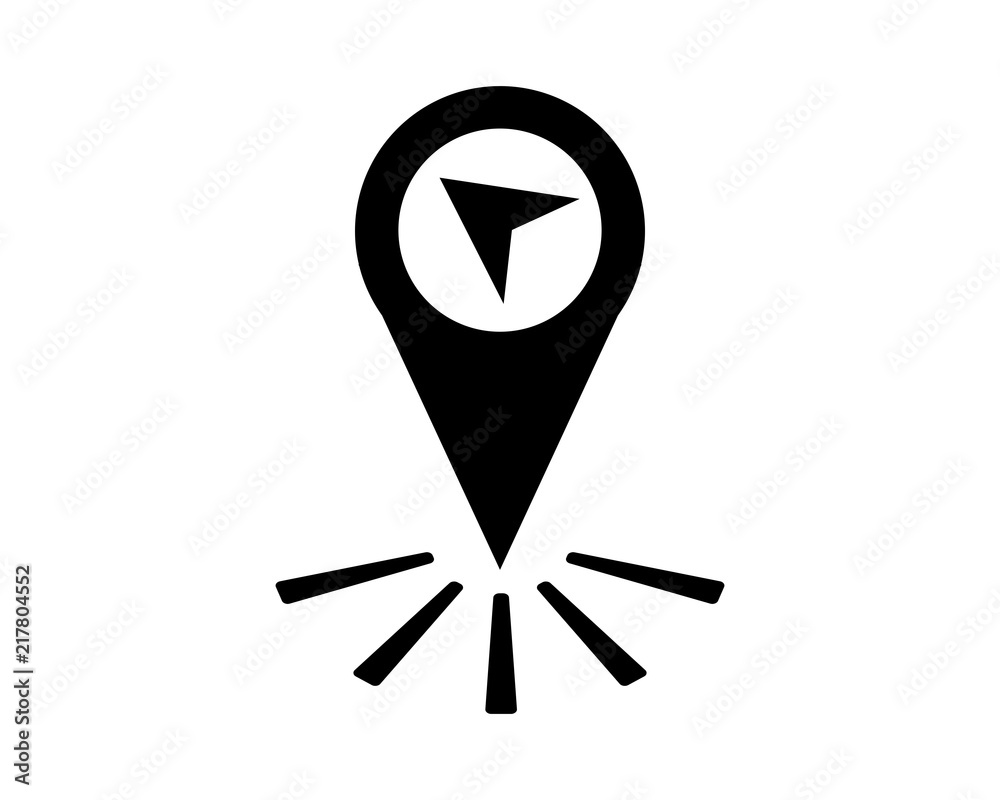 Canvas Prints marker map black silhouette pin locate path image vector icon logo symbol
