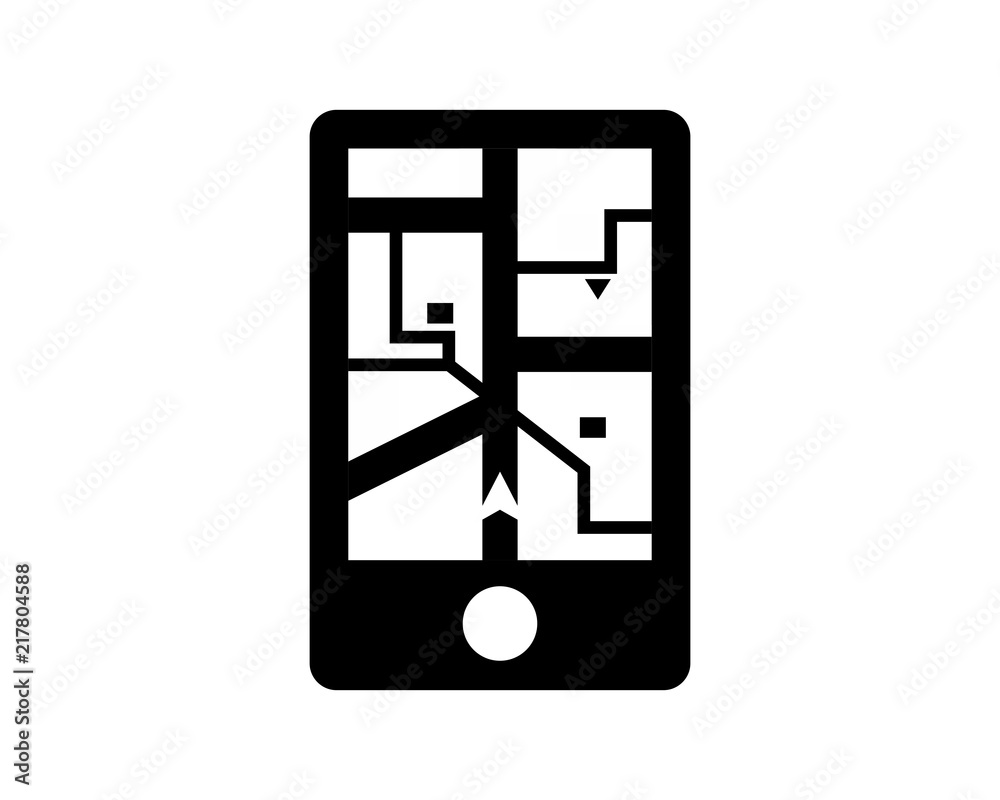 Canvas Prints global positioning system black silhouette pin locate path image vector icon logo symbol