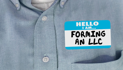Hello I Am Forming an LLC Limited Liability Corporation Name Tag 3d Illustration