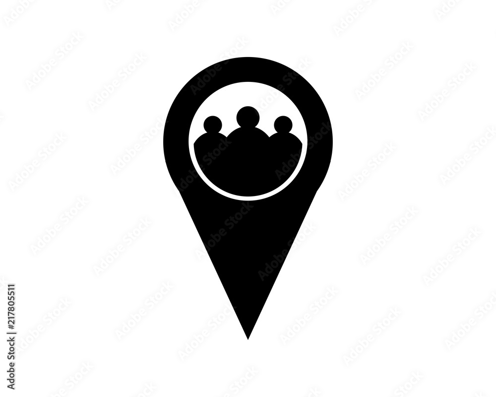 Canvas Prints marker figure map black silhouette pin locate path image vector icon logo symbol