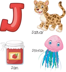 Foto op Plexiglas Illustration of J alphabet © tigatelu