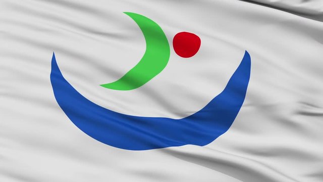 katagami close up flag, Akita prefecture, realistic animation seamless loop - 10 seconds long