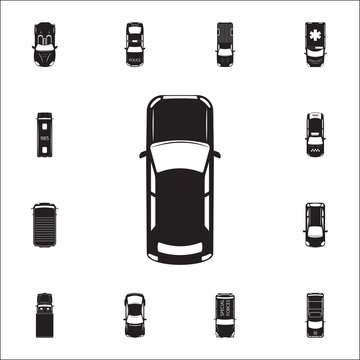 car icon. Detailed set of Transport view from above icons. Premium quality graphic design sign. One of the collection icons for websites, web design, mobile app