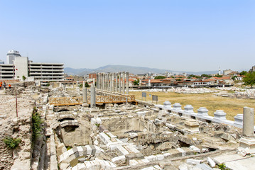 Izmir, Turkey, 20 May 2008: Inherited from the past, Izmir Agora (Smyrna Agora Ancient City)