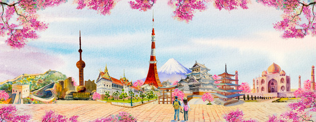 Famous landmarks of the world.