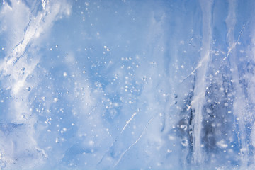 The texture of the ice. The frozen water.Winter background    