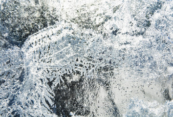 The texture of the ice. The frozen water.Winter background    