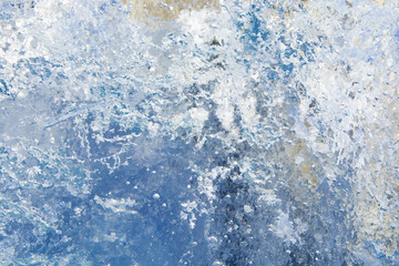The texture of the ice. The frozen water.Winter background    