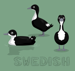 Duck Swedish Cartoon Vector Illustration